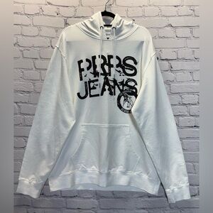 PRPS men's hoodie, white with front logo, size 3XL